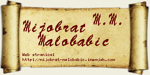 Mijobrat Malobabić vizit kartica